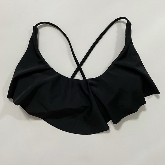 Black Ruffle Bikini Top - Picture 2 of 5